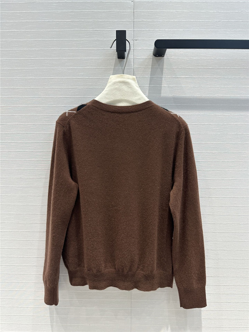 M1um1u letter cashmere cardigan replicas clothes