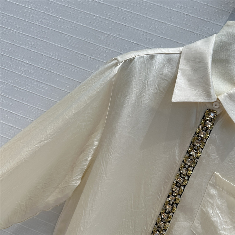 pra*a beaded D1am0nd collar shirt replica clothing sites