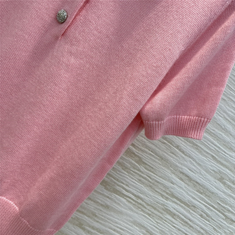 Va1e*ntin0 lapel short sleeve knitted sweater replica clothes