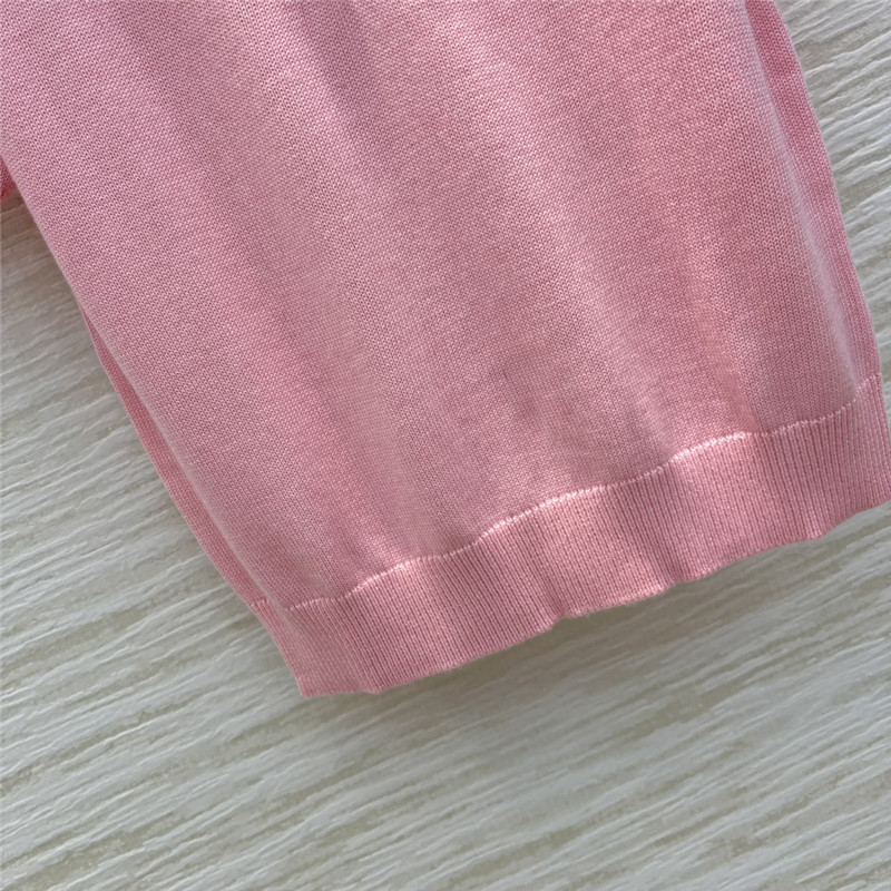 Va1e*ntin0 lapel short sleeve knitted sweater replica clothes