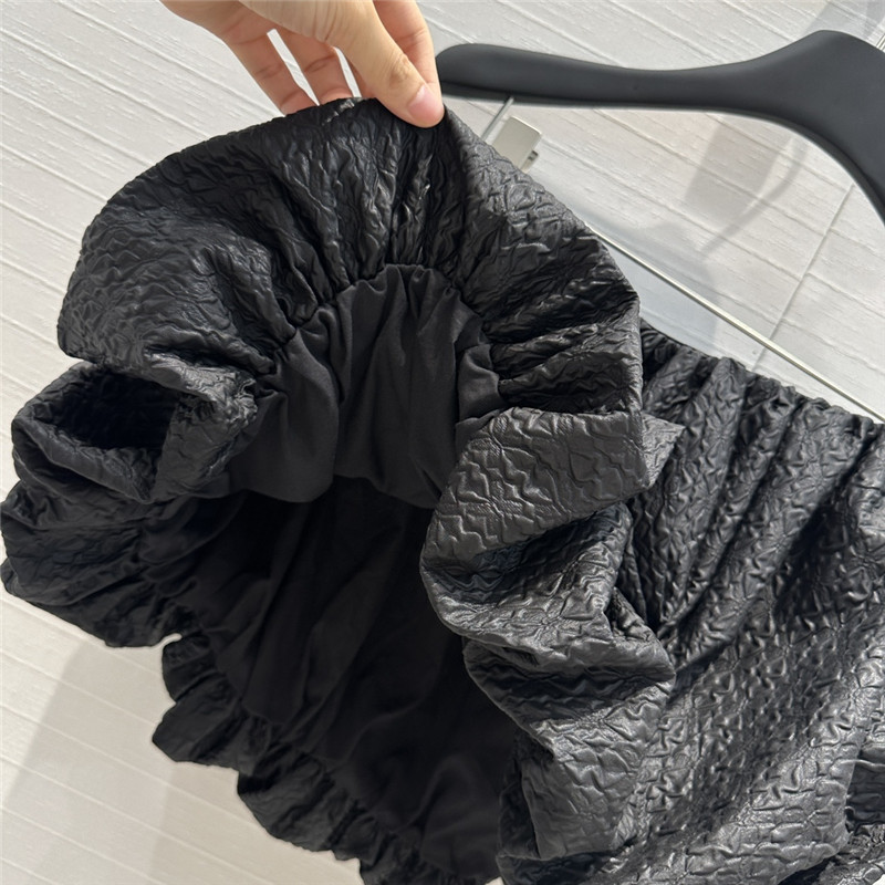 Pra*a pleated seersucker bud short skirt replica clothes