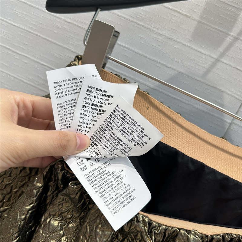 Pra*a pleated seersucker bud short skirt replica clothes