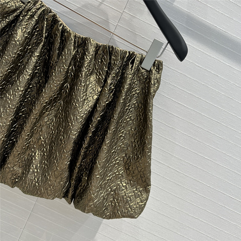 Pra*a pleated seersucker bud short skirt replica clothes