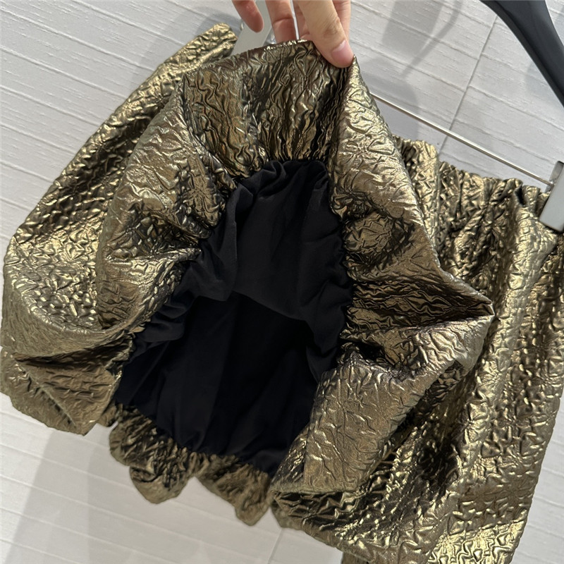 Pra*a pleated seersucker bud short skirt replica clothes