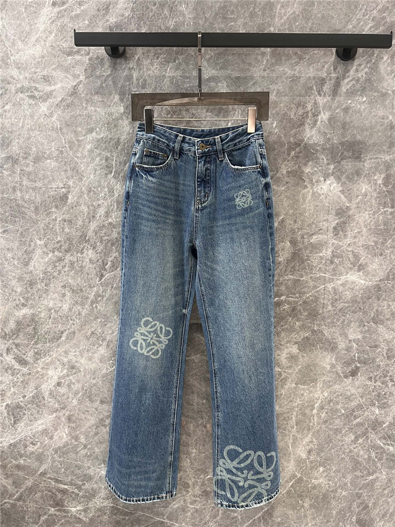 L0ew* laser logo washed denim trousers replicas clothes
