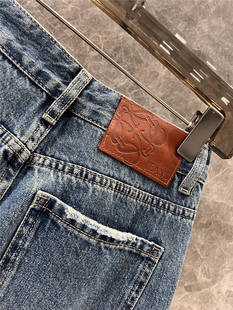 L0ew* laser logo washed denim trousers replicas clothes