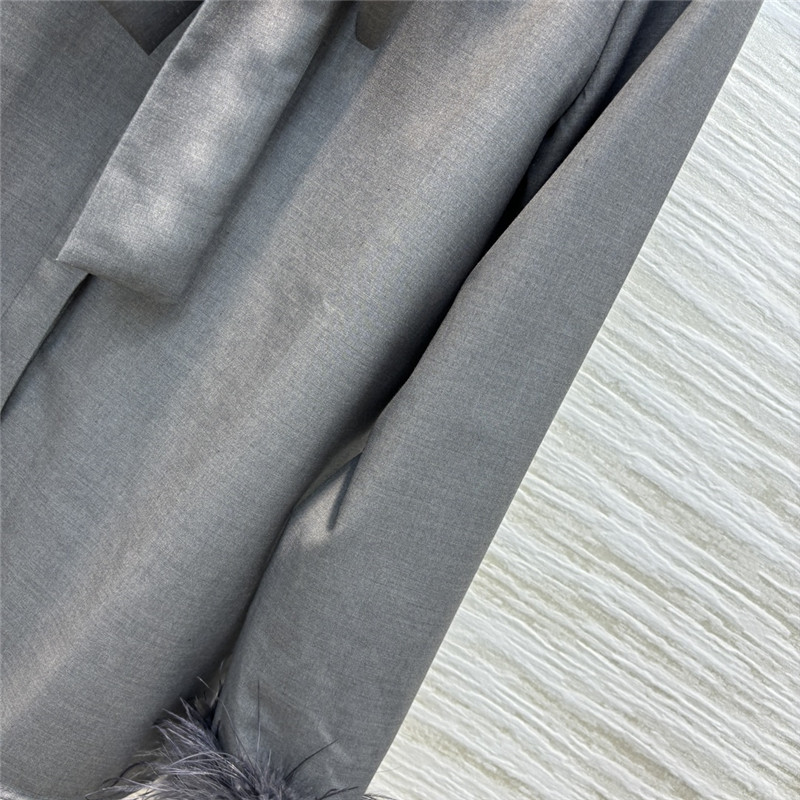 Va1e*ntin0 high-grade grey ribbon shirt replica clothing