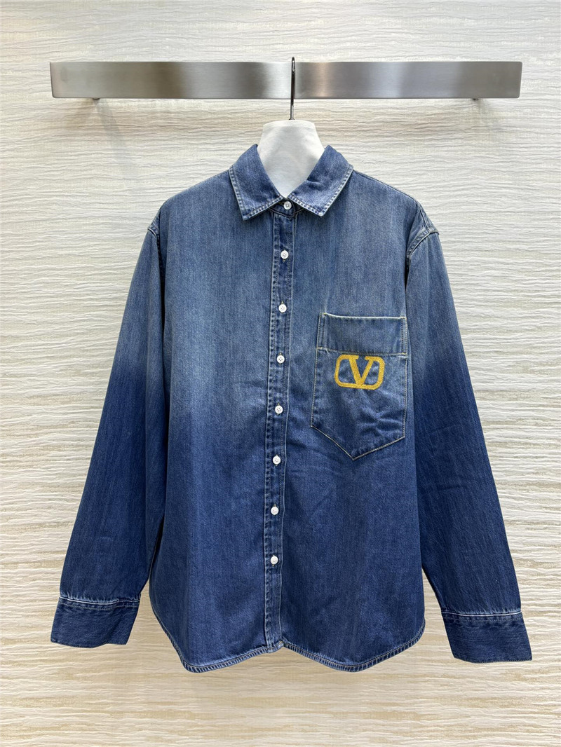 Va1e*ntin0 denim shirt replica clothes