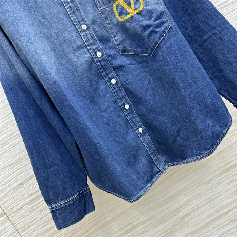 Va1e*ntin0 denim shirt replica clothes