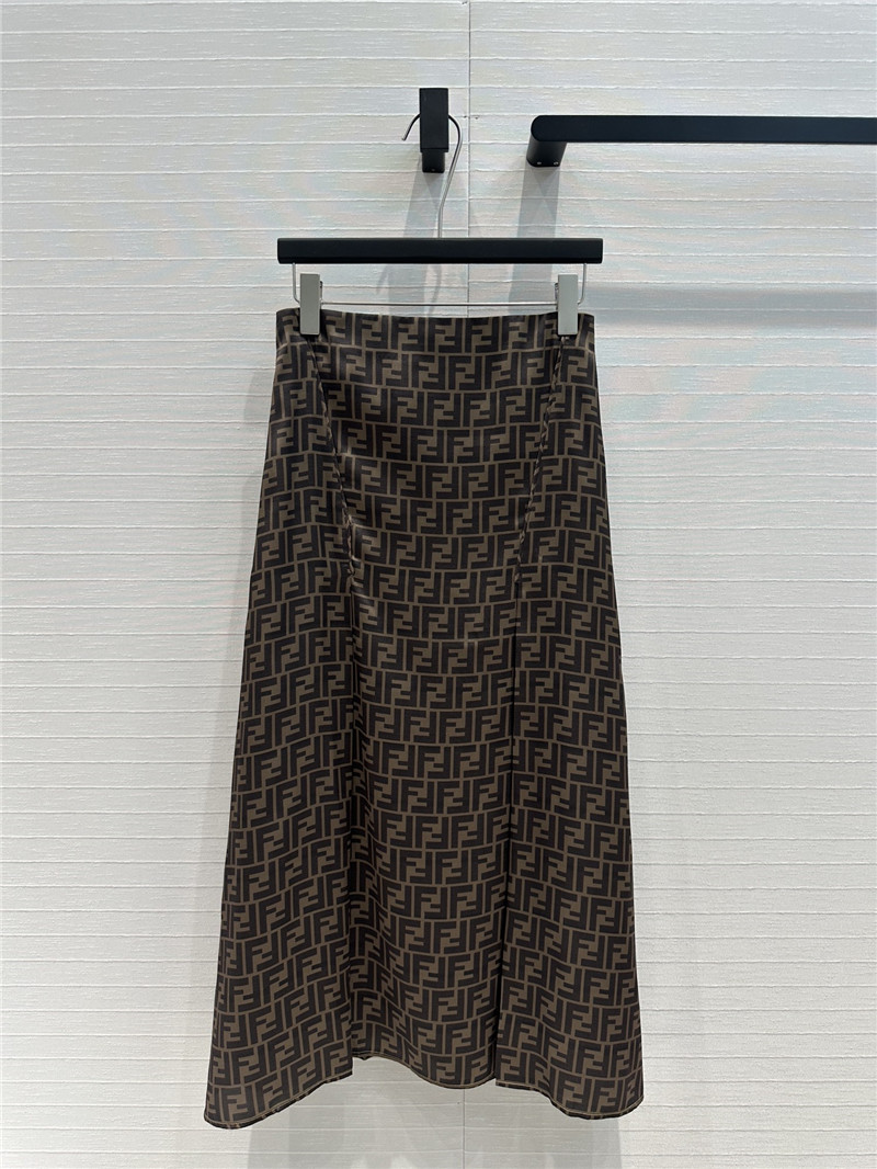 F**di brown ff twill skirt