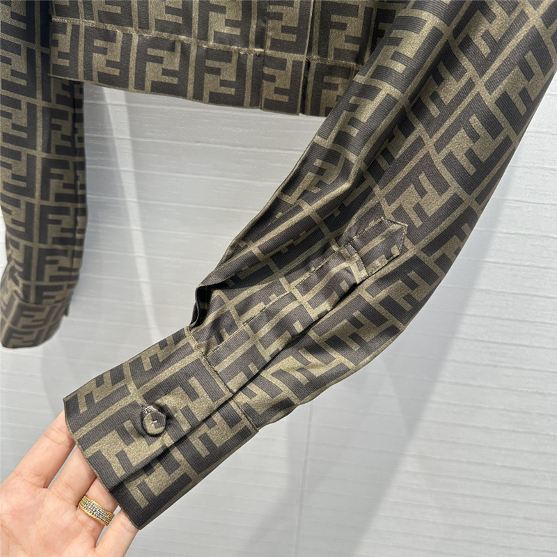 F**di ff lettering printed silk shirt replica clothing