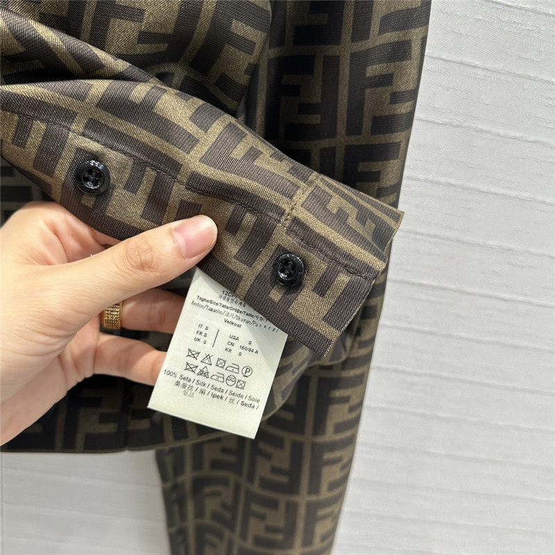 F**di ff lettering printed silk shirt replica clothing