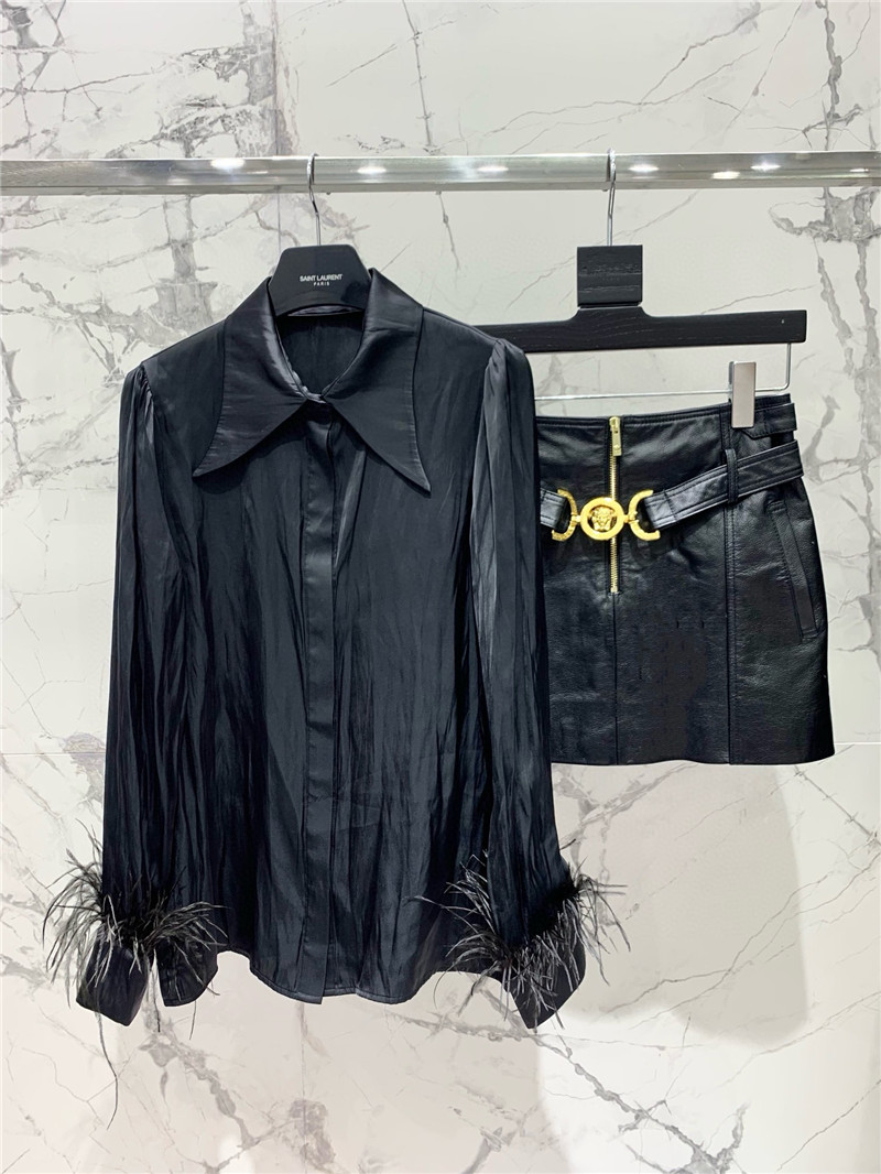 Y51 acetate ostrich shirt replica designer clothes