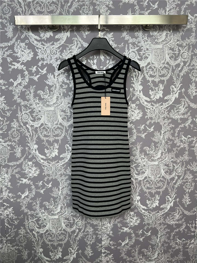 M1um1u letter striped stretch dress replica clothes