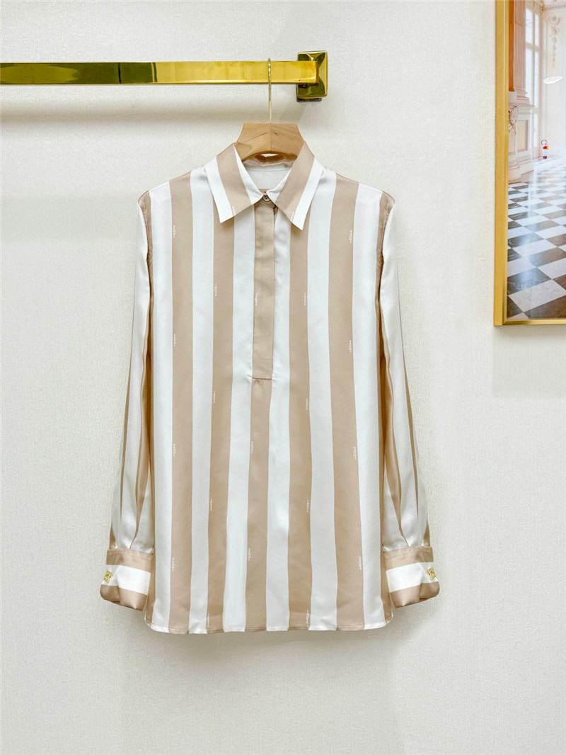 F**di printed silk shirt replica d&g clothing