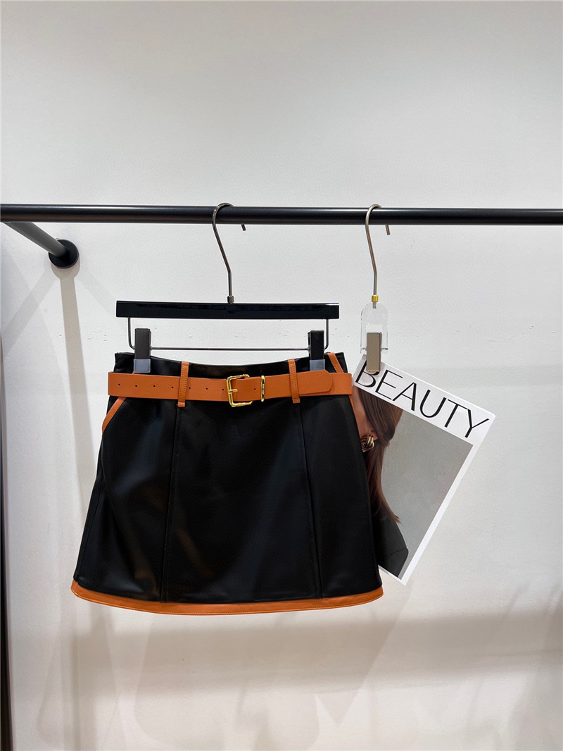 M1um1u new leather skirt replica d&g clothing