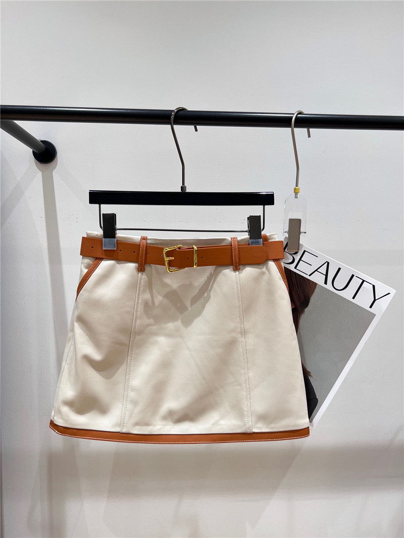 M1um1u new leather skirt replica d&g clothing