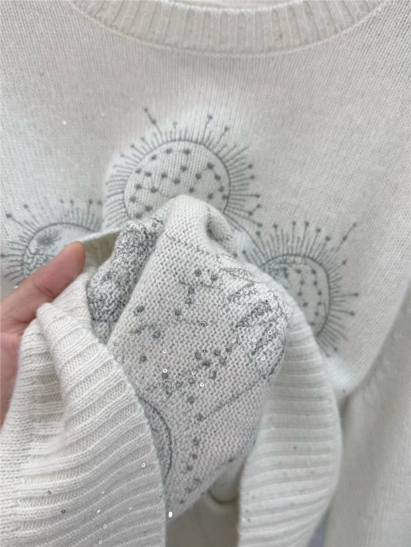 D10r starry sky embroidered pullover sweater