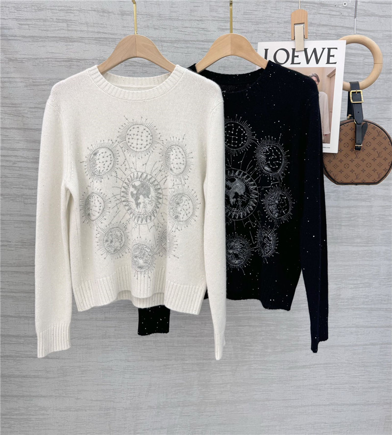 D10r starry sky embroidered pullover sweater
