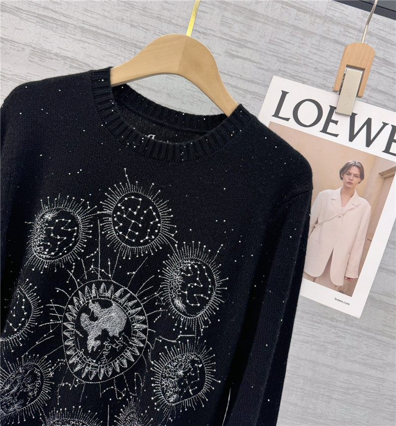 D10r starry sky embroidered pullover sweater replica clothing