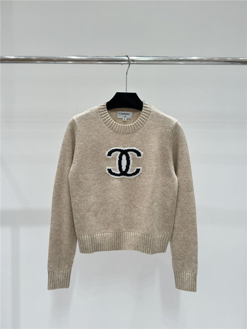 Ch**el double knitted round neck long sleeve replicas clothes