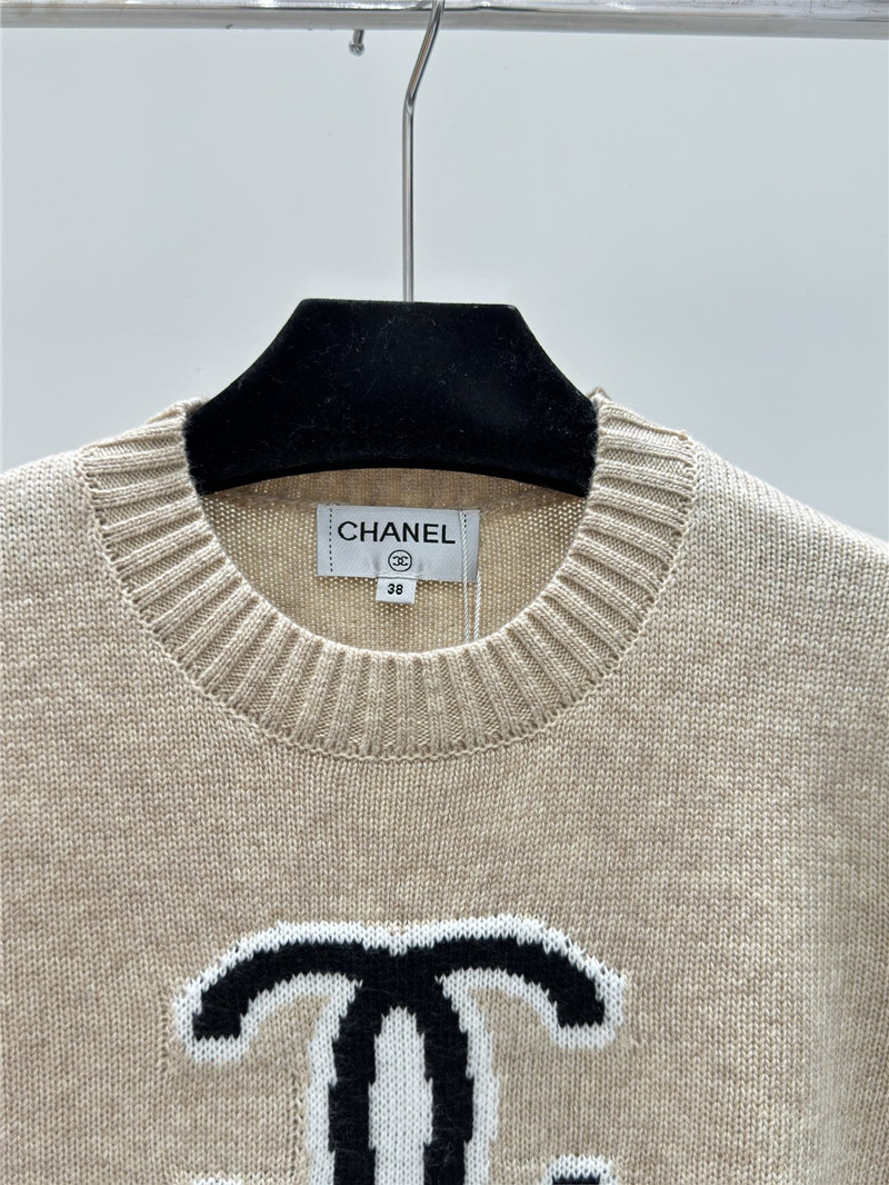 Ch**el double knitted round neck long sleeve replicas clothes