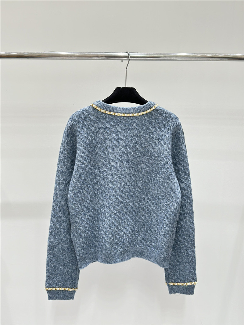 Ch**el metal chain knitted v-neck cardigan replica clothes