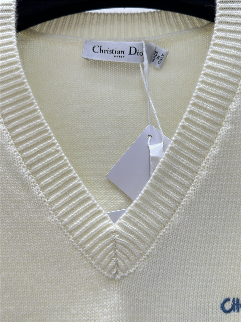 D10r letter embroidered knitted vest replica designer clothes