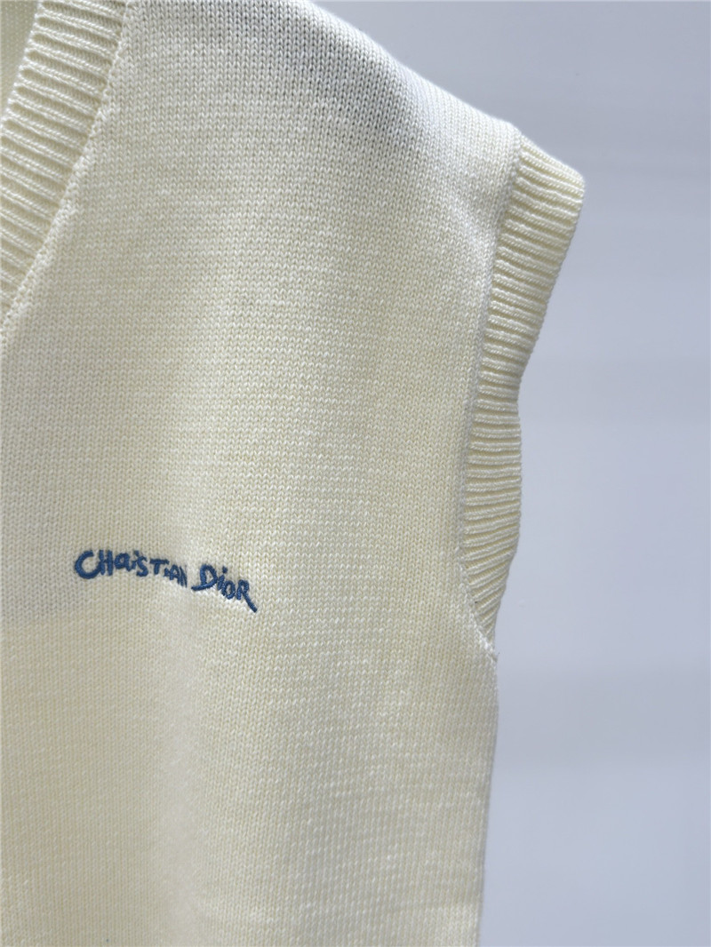 D10r letter embroidered knitted vest replica designer clothes