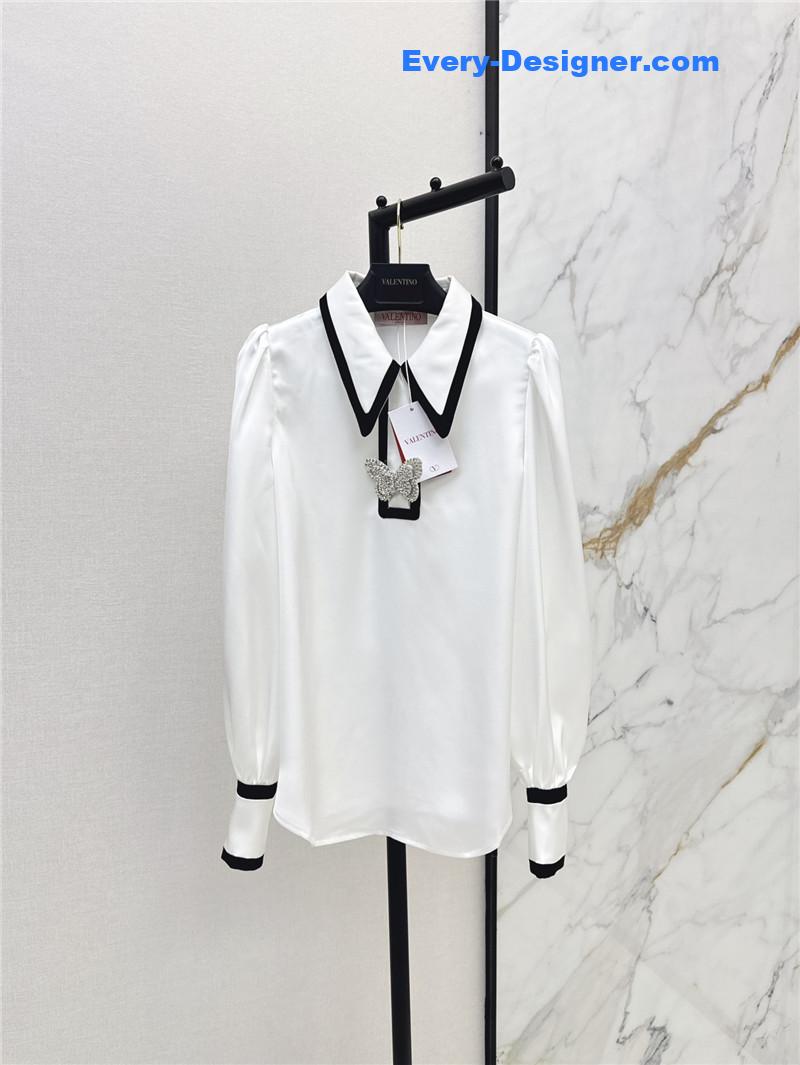 Va1e*ntin0 butterfly contrast shirt replica clothes