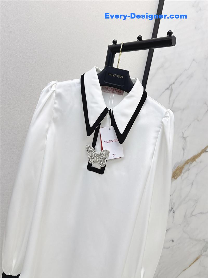 Va1e*ntin0 butterfly contrast shirt replica clothes