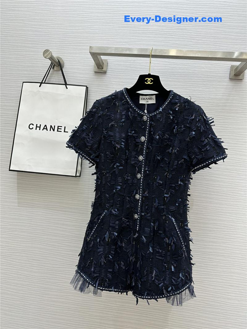 Ch**el woven soft tweed jumpsuit replica d&g clothing