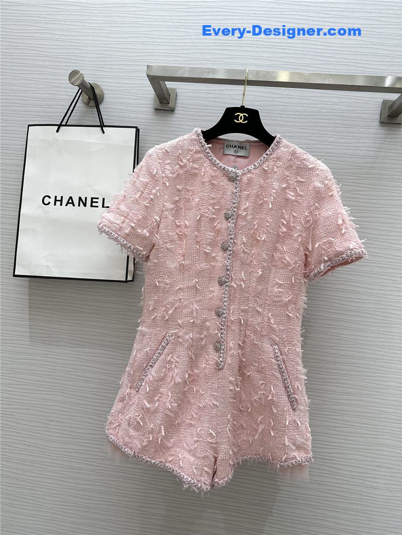 Ch**el woven soft tweed jumpsuit replica d&g clothing