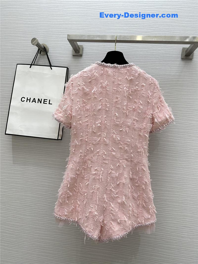 Ch**el woven soft tweed jumpsuit replica d&g clothing