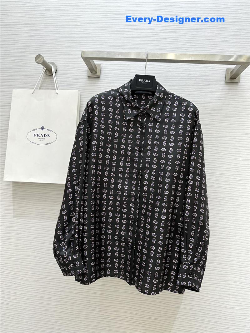 Pra*a silk printed shirt replica d&g clothing
