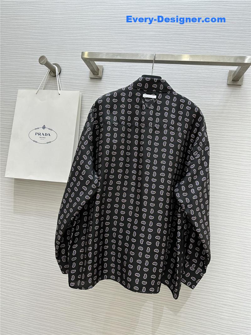 Pra*a silk printed shirt replica d&g clothing