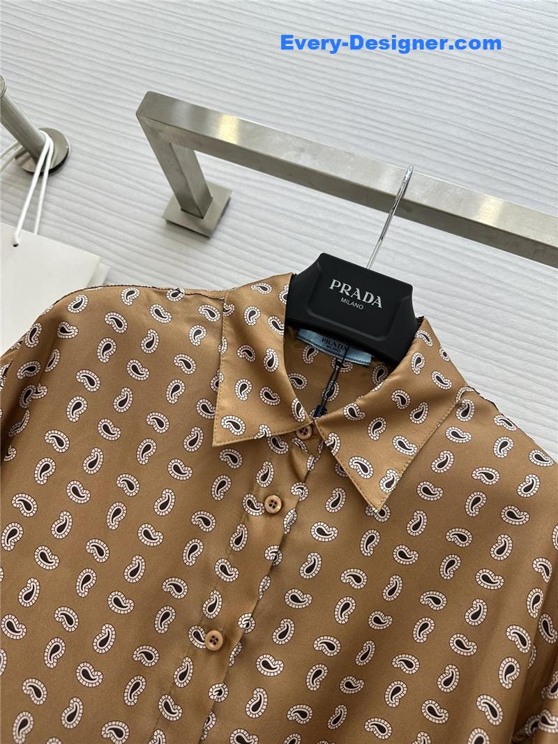 Pra*a silk printed shirt replica d&g clothing