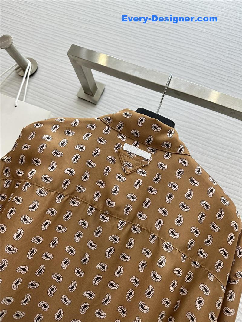 Pra*a silk printed shirt replica d&g clothing