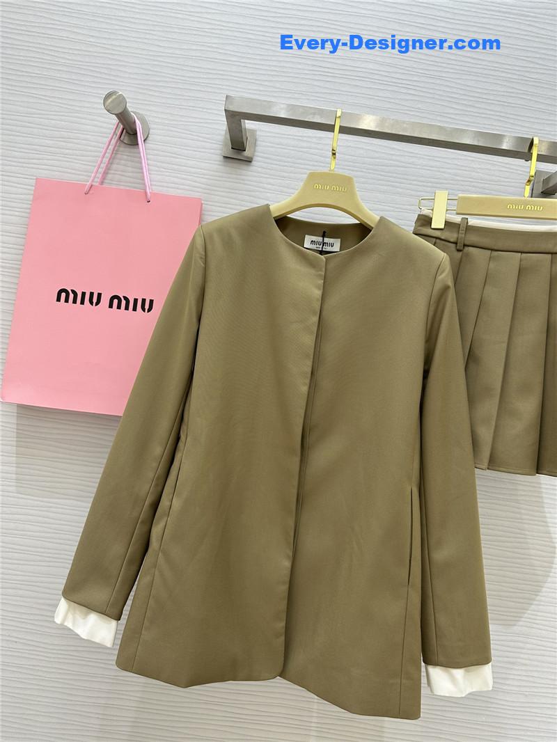 M1um1u colorblock cuffs dress replica designer clothes