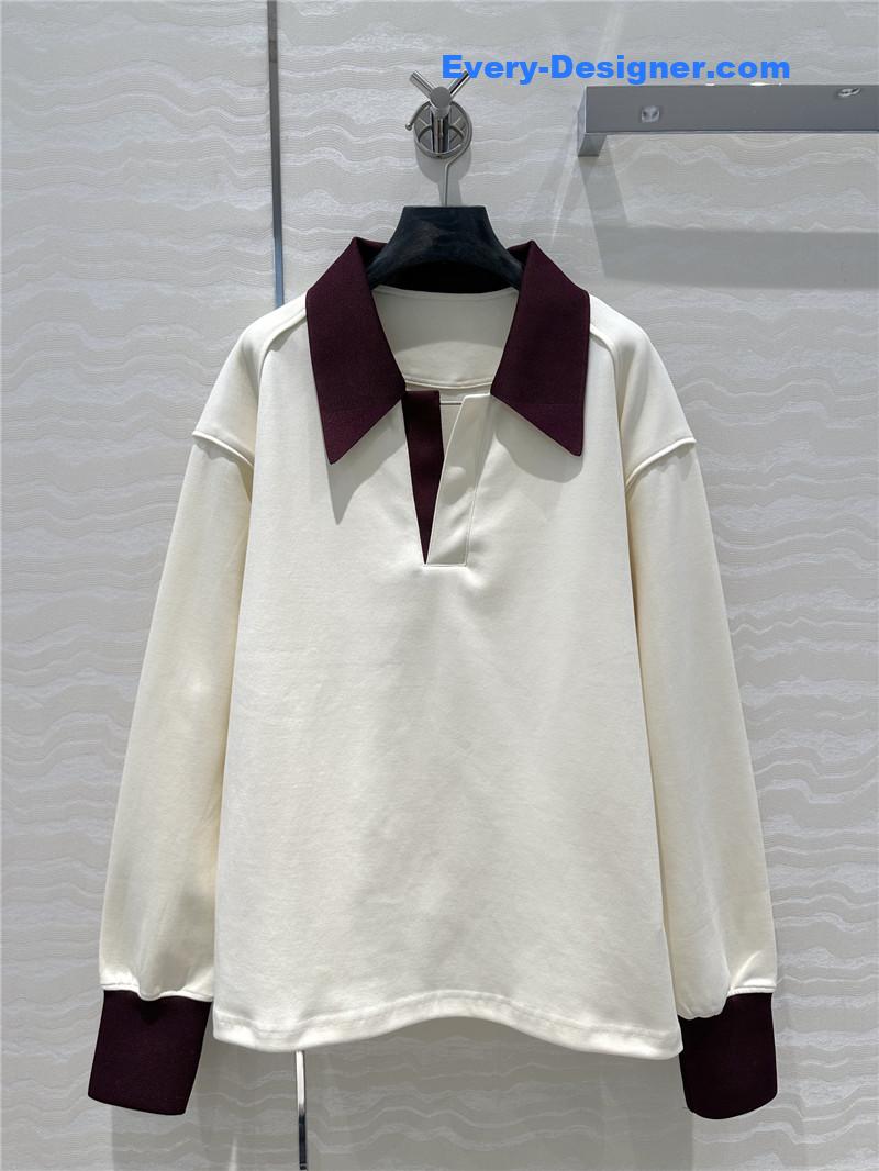 Pra*a sports lapel sweatshirt replica d&g clothing