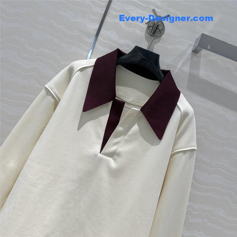 Pra*a sports lapel sweatshirt replica d&g clothing