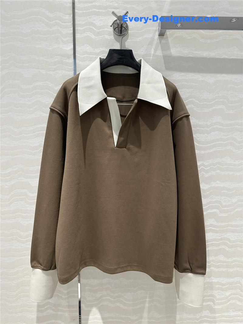 Pra*a sports lapel sweatshirt replica d&g clothing