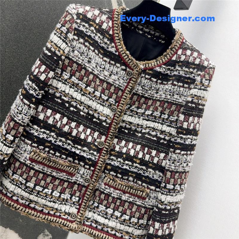 Ch**el colorful tweed coat replica clothing sites