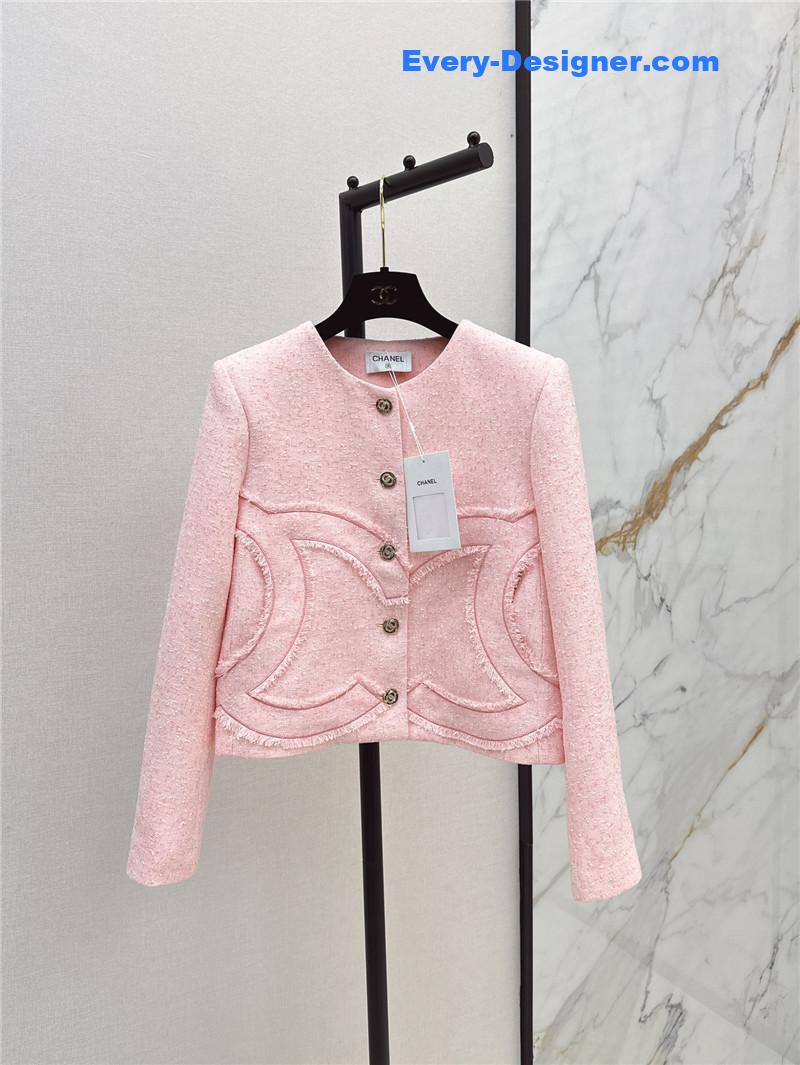 Ch**el cherry blossom pink woven coat replica clothing sites