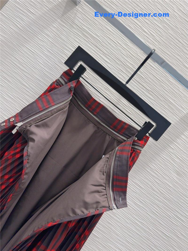 Bv*b*rry colorblock plaid maxi skirt cheap replica designer clothes