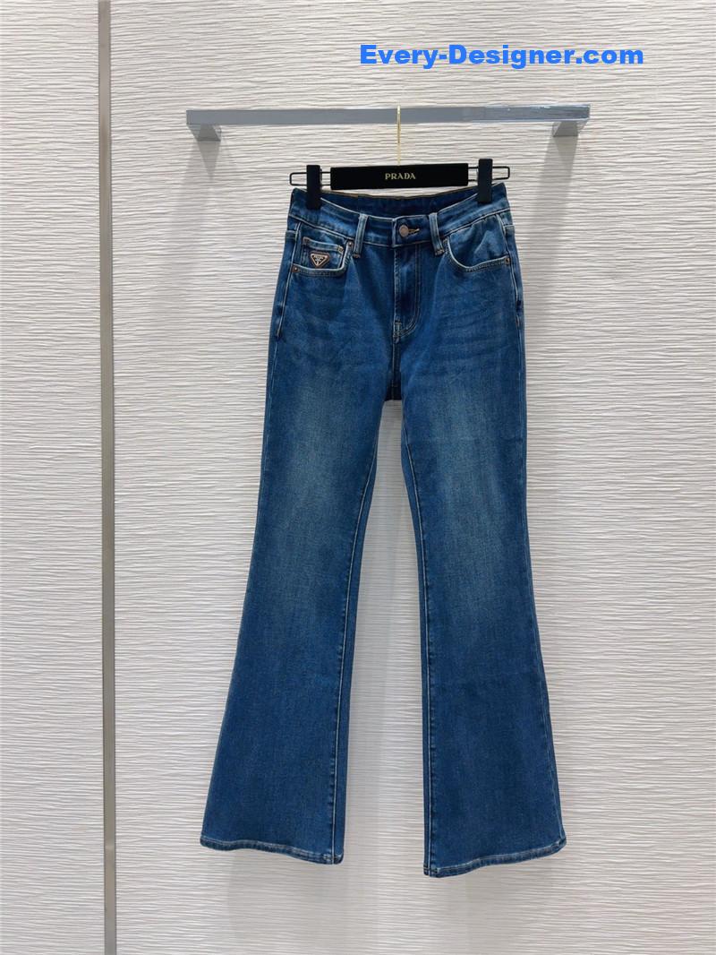Pra*a blue high-rise wide leg jeans