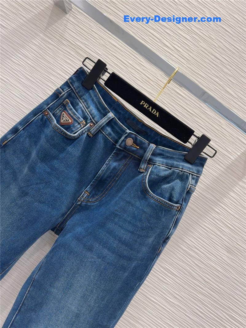Pra*a blue high-rise wide leg jeans