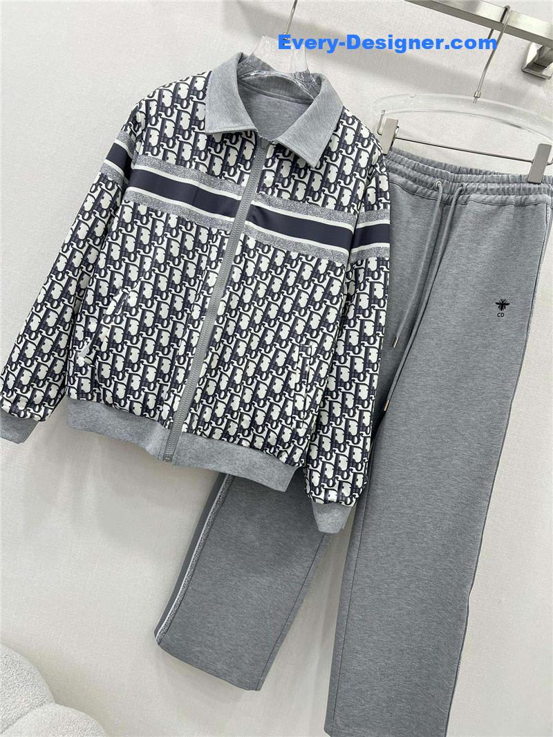 D10r hooded zipper jacket + wide-leg trousers set replica clothes