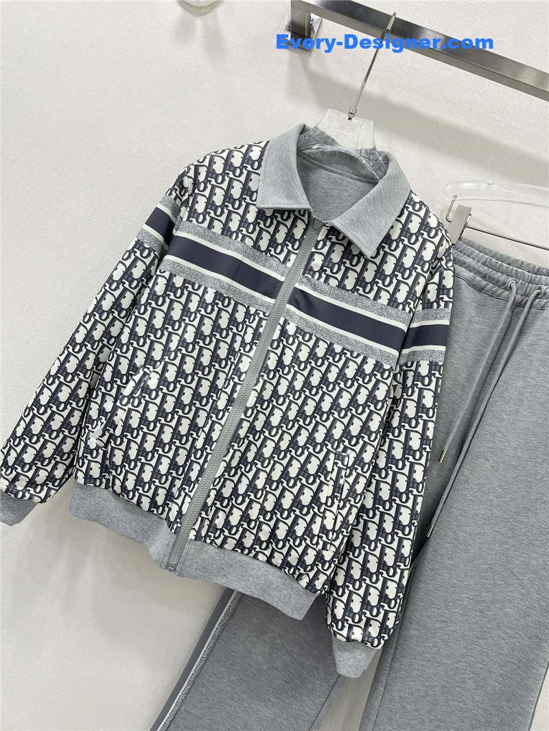 D10r hooded zipper jacket + wide-leg trousers set replica clothes