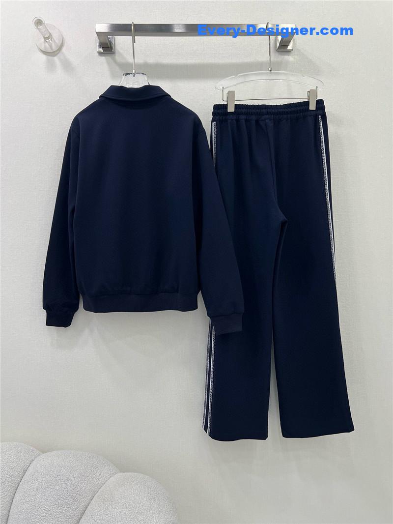 D10r hooded zipper jacket + wide-leg trousers set replica clothes